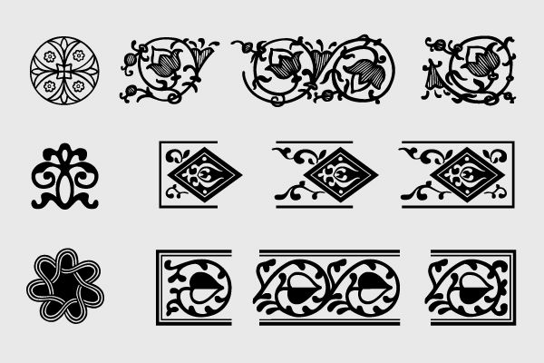 ornamental treasures ornaments Parachute parachute fonts type font Typeface type design ornamental Byzantine historic
