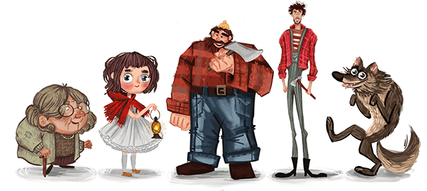 Character design for the book Little Red Riding Hood