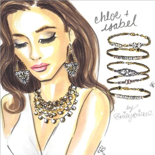 jewelry fashion illustration Chloe and Isabel Jewelry Illustration products jewels Necklace earrings bracelets