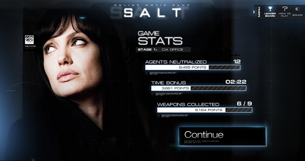 Jeff Mendoza iphone iPad game movie site movie Salt Sony pictures