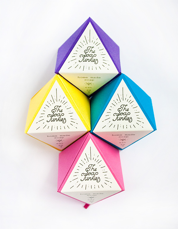 packaging design soap artisan home made diamond  Junkies Colourful  colorful