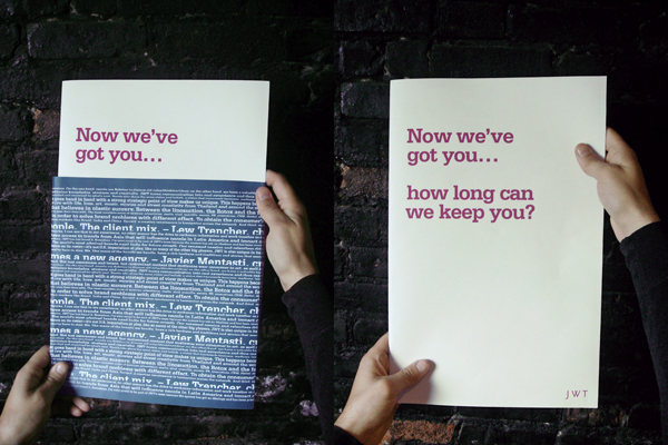 self-promotion publication design JWT J Walter Thompson re-brand disposable periodical