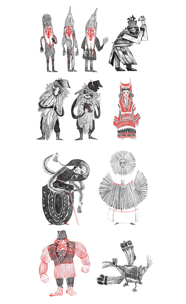Illustrations / character design "Artel peasants"