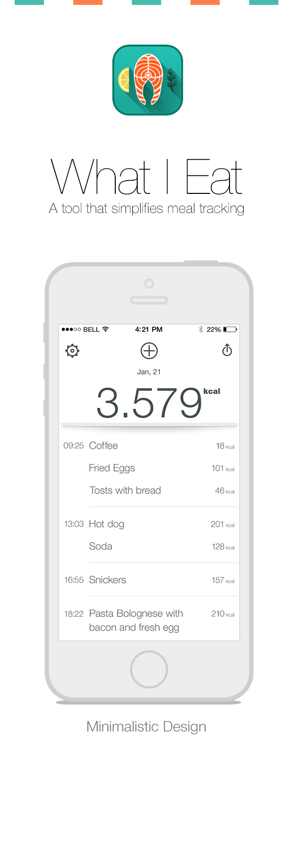 UI ux ios iphone design minimalistic UI Animation white UI simple minimal animated clean White food tracking