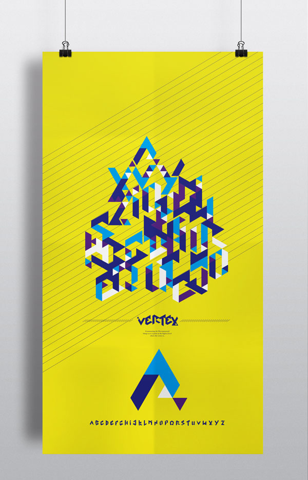 vertex font poster highest point Typeface type design construction deconstruction display font