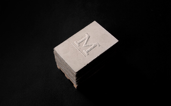 murmure French creative Business Cards concrete screen printing