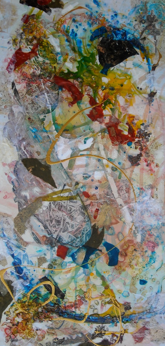 mixed media abstract non-representational abstract collage