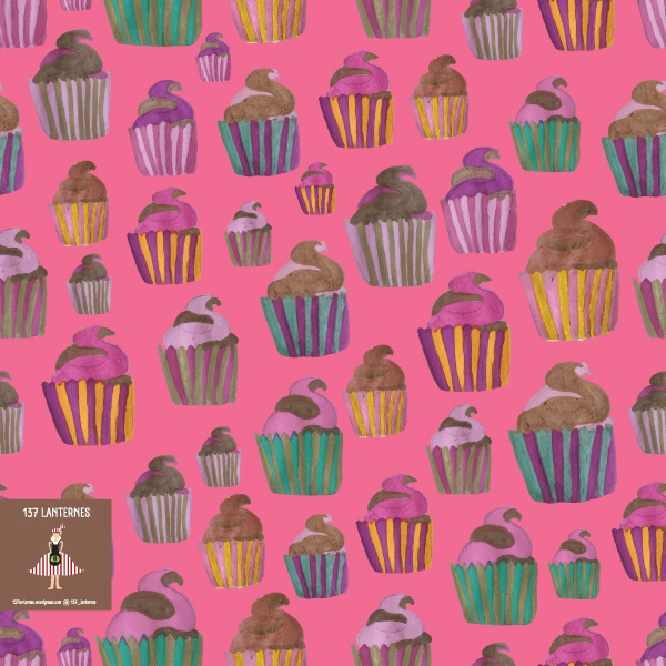 vector hand drawn colorful cupcakes with alcohol ink markers seamless pattern