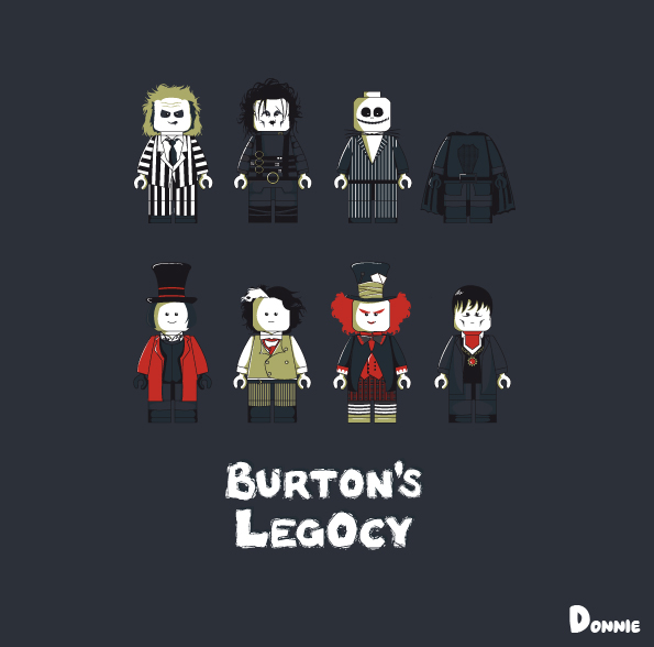 Tim Burton johnny depp joker batman edward's scissorhands mars attack  Cinema movie shirt geek LEGO funny nightmare before christmas Illustrator