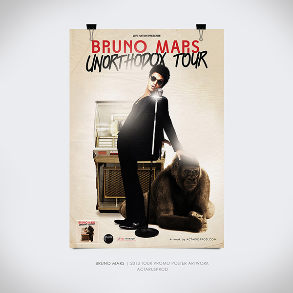 Bruno Mars Unorthodox Tour Promo Poster On Behance