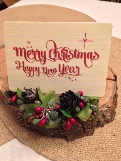 type Typeface wooden greetingcard card holidays Christmas etsy