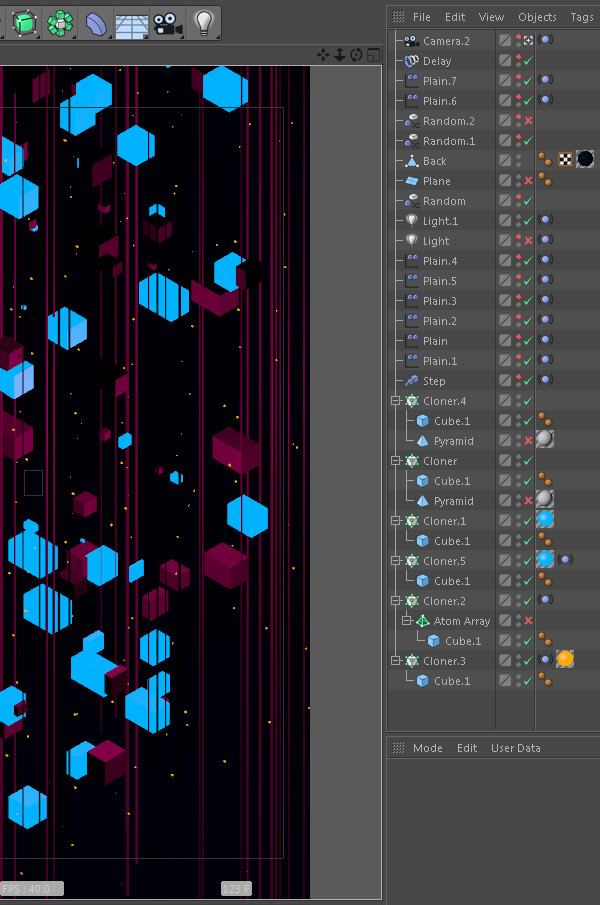 c4d cinema4d hardware loop loops simple real-time VJ MoGraph cloner effector