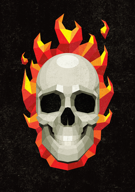 skull fire Flames tattoo