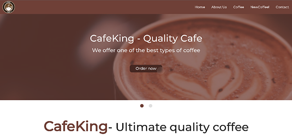 CafeKing WebSite Design (Online Coffee Shop)