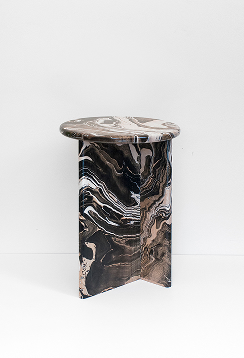 ferréol babin ecume stool Marble wood swirling