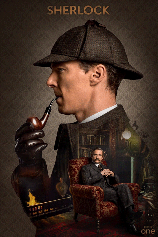 Sherlock Holmes BBC Victorian iconic benedict series tv cinemagraph gif poster animated