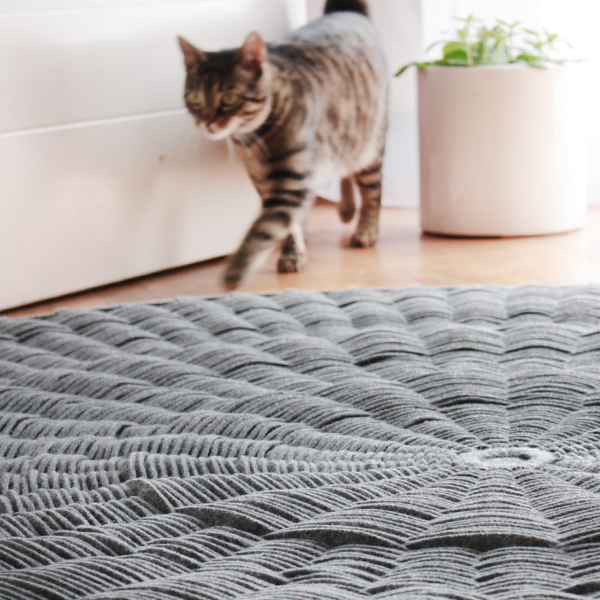 textile Rug carpet dywan design wnętrze Project handmade felt filc craft wicker Mucha katarzyna wiśniewska