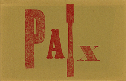 letterpress paix peace green red