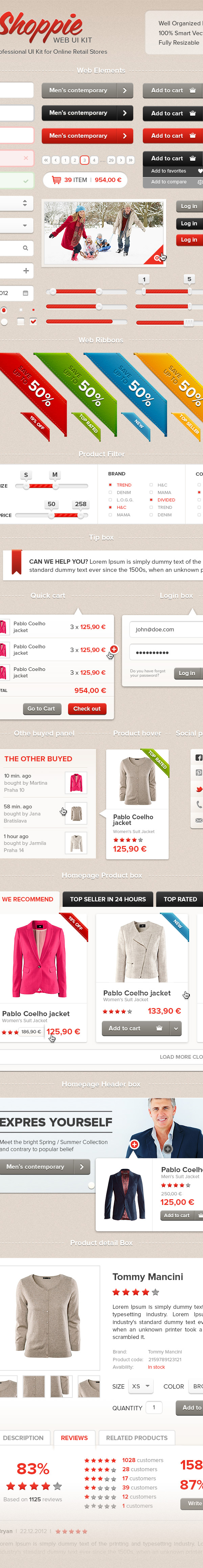 Shoppie UI user interface online retail store retail store Web UI