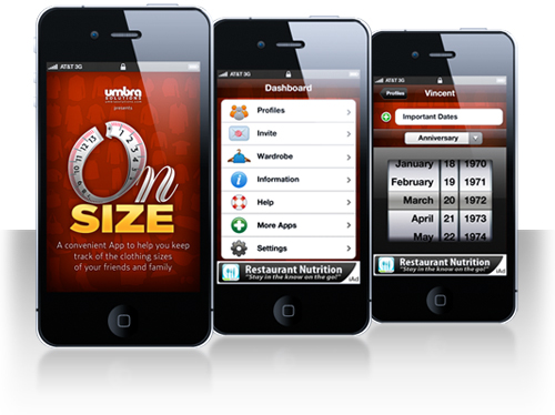 Mobile app iphone sizing GUI