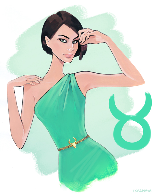 tkachova fashion illustration Cosmopolitan Horoscope zodiac editorial beauty glamour magazine girl