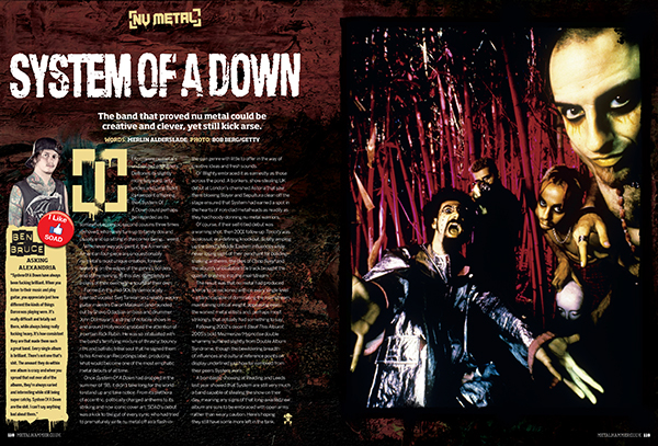 nu metal rock music Magazine design editorial page layout bespoke graphics picture research