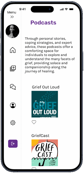 grief grief app mourning grieving UI Interaction design  user experience user interface ux