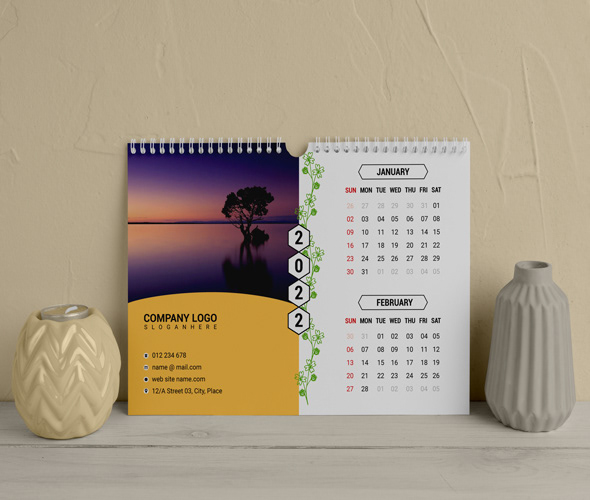 Desk Calendar Design 2022