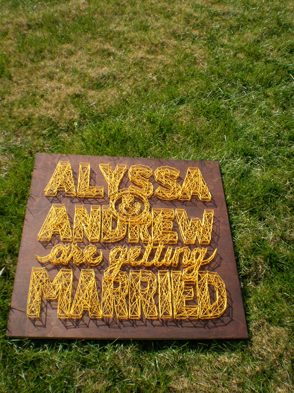 lettering string wedding