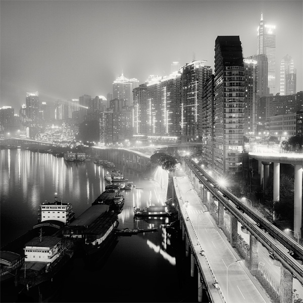 martin stavars  city of fog black and white Photography  china chongqing