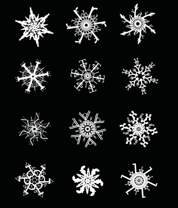snowflakes snow letters