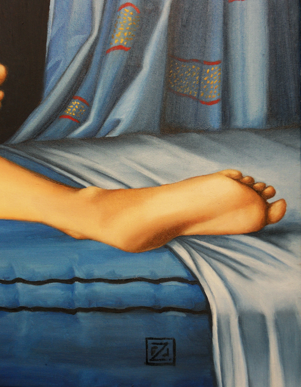 oil  canvas female  nude surreal ingres portrait