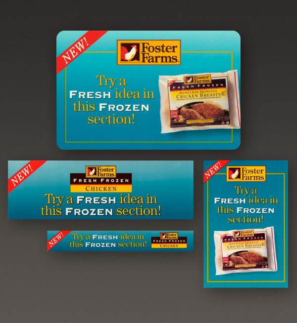 Adobe Portfolio Foster Farms Packaging Signage Point of Sale flexography marketing materials