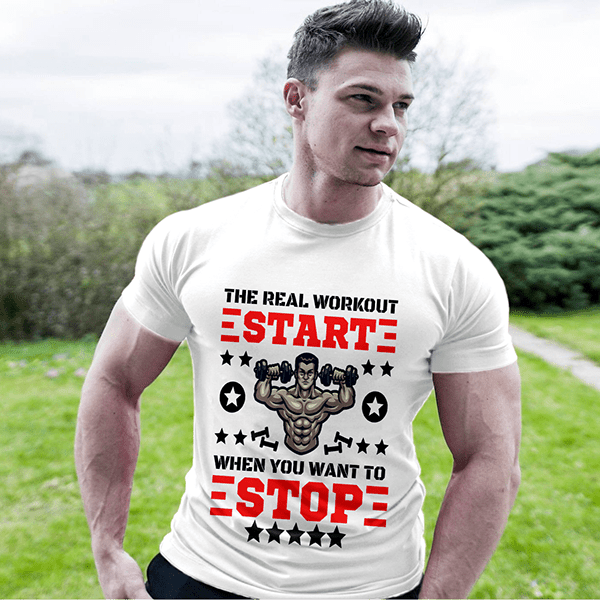 Gym Fitness T-Shirt Design With Free Mocup