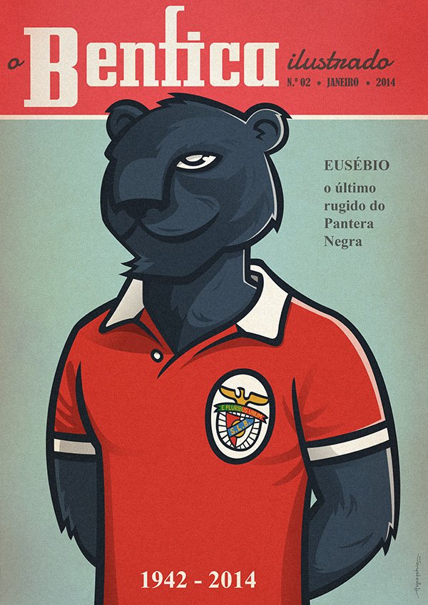 football soccer benfica eusebio cristiano ronaldo CR7 panther black magazine vintage Portugal madrid