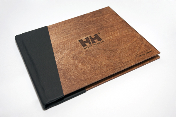 helly hansen annual report publication book wood binding Bound shelby white helly hansen annual report