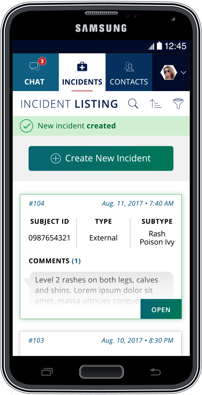 app medic Chat incident mobile UI ux design
