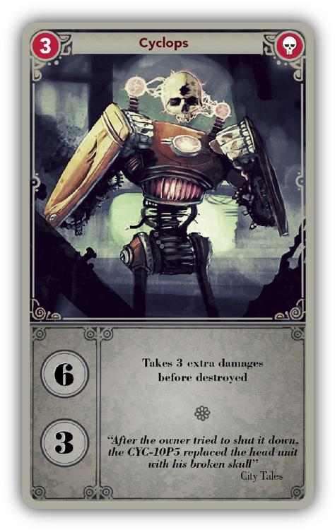 powerion  card game Cyberpunk Retro futuristic card skull