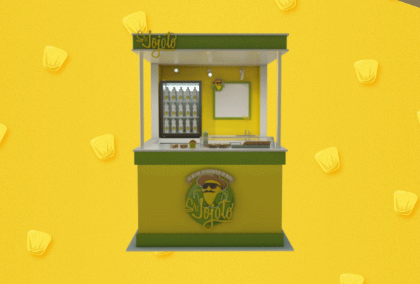 corn maiz Aragua venezuela yellow green caricature   3D Render identity Kiosk