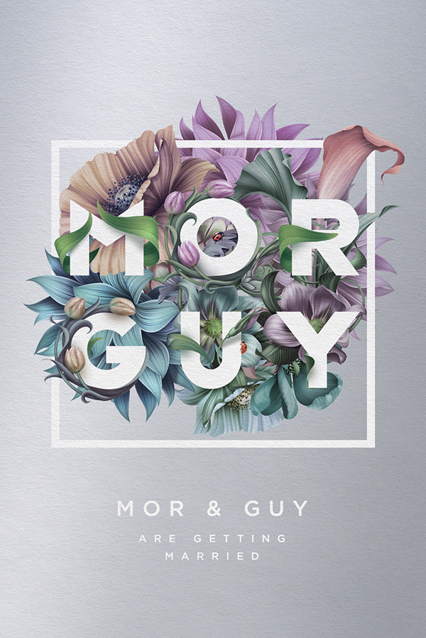 Mor & Guy wedding invitation
