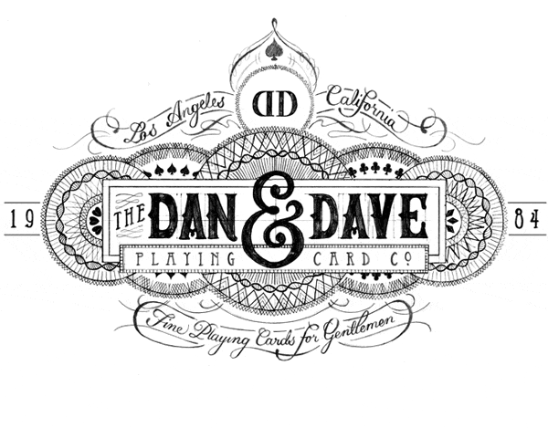 Adobe Portfolio logo lettering crest vintage drawn hand Magic   Dan and Dave playing card