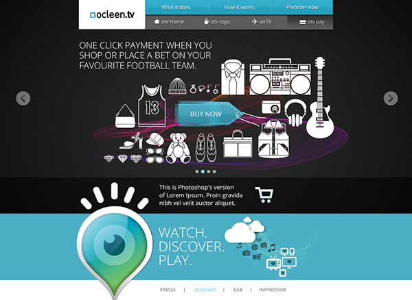ocleen provider Internet television tv cool sexy Responsive Keyvisual awesome Webdesign Screendesign Startup