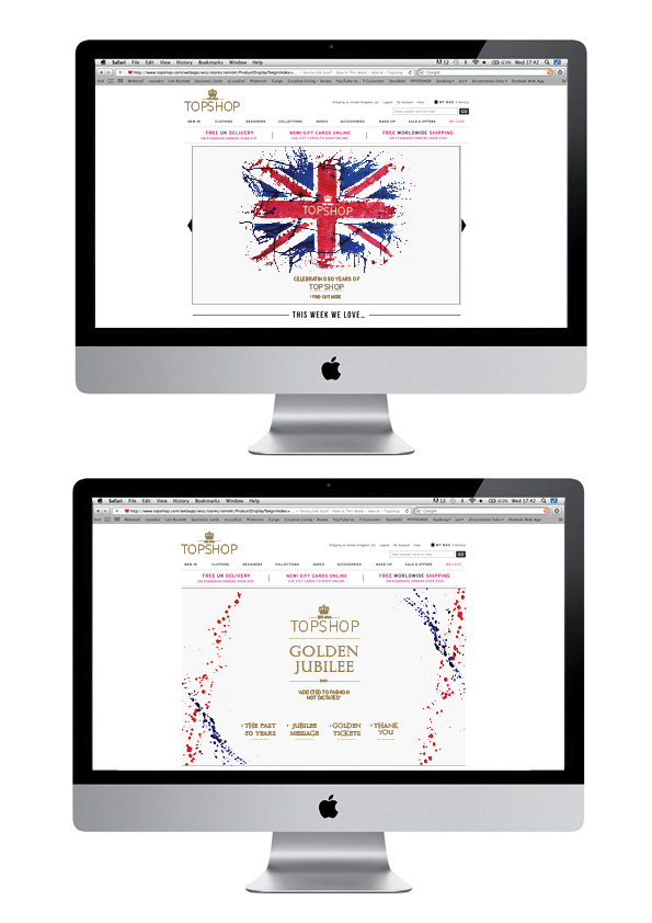 Topshop 50th aniversary  fashion retail  jubilee british