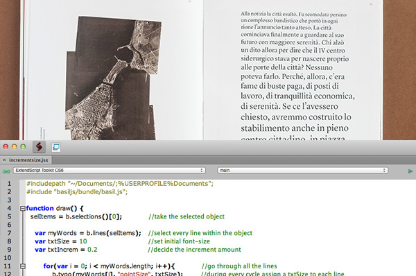 libro bianco Taranto book White hardcover hard cover infographic Glitch processing Script foundry Picture text