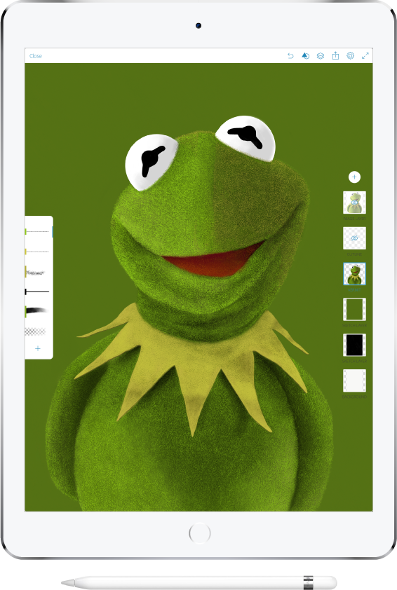 kermit the frog ipad pro apple pencil Adobe Photoshop Sketch