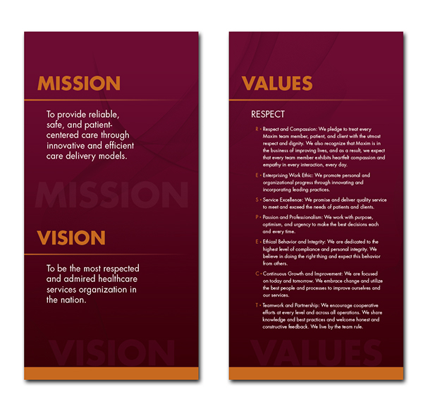 Maxim Mission Vision Values Signage