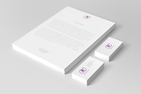 AR photo kreatyvnie.pl CI identity Corporate Identity logo Logo Design gray violet business card creation