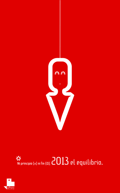 deFharo diseñador Year 2013 minimalist tipografia Freelance poster Christmas conceptual red