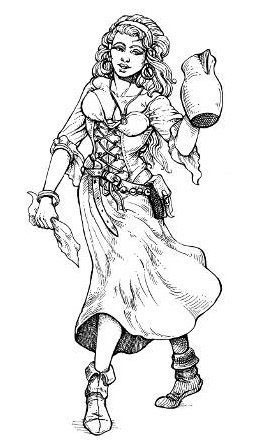 fantasy Paizo Publishing Black and White Art black and white ink drawing pathfinder Kobold nun Battle nun classic drawing Carnival roleplaying Role playing interior illustration