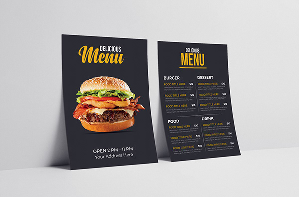 food menu design